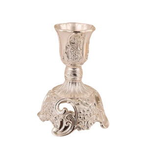 Bougeoir D'Église Ancien Sur Pied Argenté