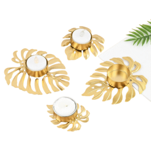 Bougeoir Fer Forgé Original Doré