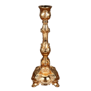 Ancien Bougeoir A Pied Doré