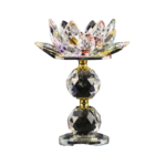 Bougeoir Fleur De Lotus Cristal Sur Pied Coloré