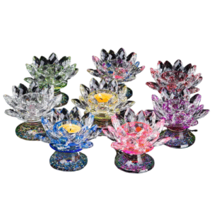 Bougeoir Design Fleur De Lotus En Cristal​ Moderne