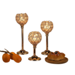 Bougeoir Fer Forgé Original En Cristal Doré