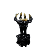 Bougeoir Main Ouverte Style Haloween Noir