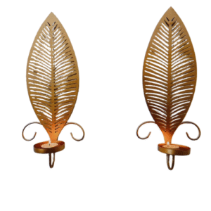 Bougeoir Moderne Design Fleuri Doré