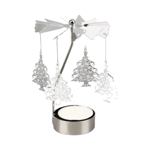 Bougeoir Rotatif Noël​ Argenté