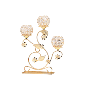 Bougeoir Cristal Transparent​ Doré