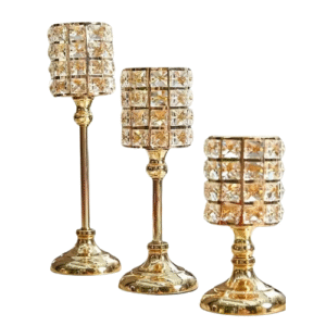 Bougeoir Cristal Design Doré