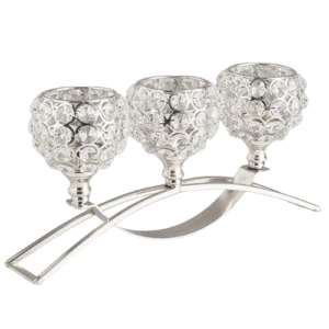 Bougeoir Cristal Moderne Argenté