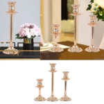 bougeoir en métal doré pour mariage