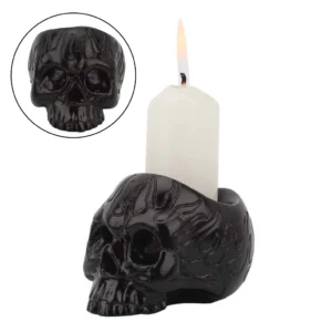 Bougeoir Tete Noir Moderne Haloween