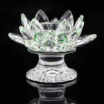 accessoire décoratif fleur de lotus en cristal vert