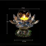 bougeoir en cristal fleur de lotus vert