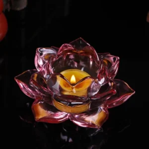 bougeoir fleur de lotus cristal