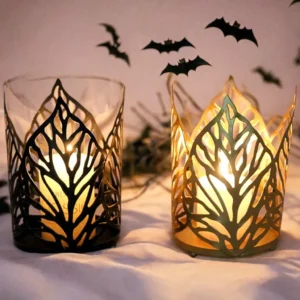 bougeoir style Halloween forme de fleur