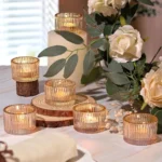 bougeoir en verre pour tables de mariage