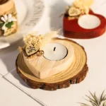 accessoire de décoration bougeoir coeur en bois