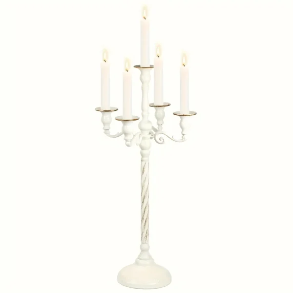 bougeoir chandelier ancien blanc