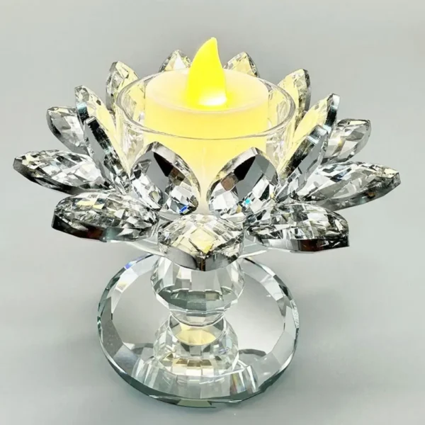 fleur de lotus en cristal pour bougeoir