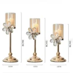 bougeoir en verre design floral