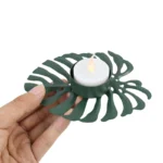 bougeoir décoratif fer forgé vert