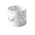 Bougeoirs Et Photophore Pour Noël Pas Cher​ Blanc