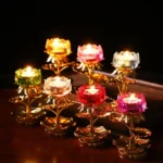 bougeoir luxe fleur de lotus doré