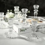 bougeoir en verre vintage