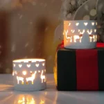 bougeoir en métal décoratif Noël