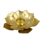 bougeoir pour bougie fleur de lotus doré